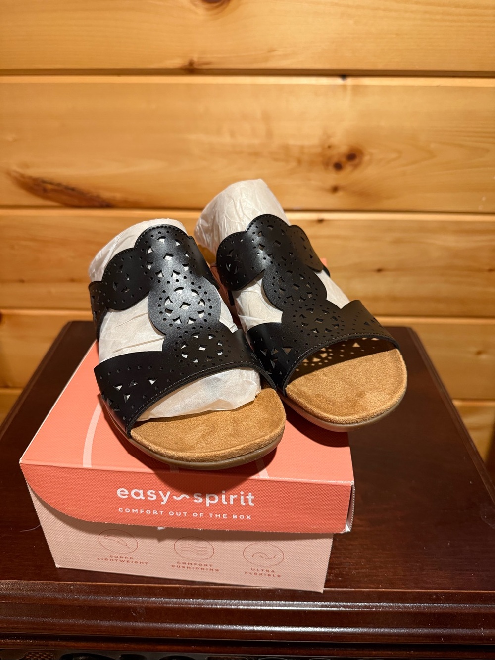 Brixton Black Slide Sandals Size 7M